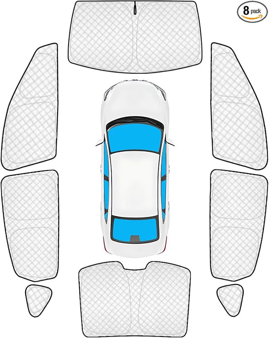 KMF 8pcs Thicken Full Window Sun Shades for Nissan Altima 2013-2018 Accessories,Car Window Covers Sunshade for Windshield Side Rear, UV Block and Privacy Blackout for Car Camping Outdoor