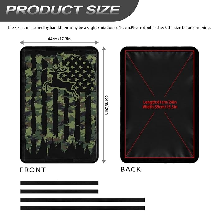 American Flag Deer RV Door Sun Shade Cover with UV Protection and Privacy Features, RV Door Window Cover Accessories Fits for Most Rv Interior Door Window