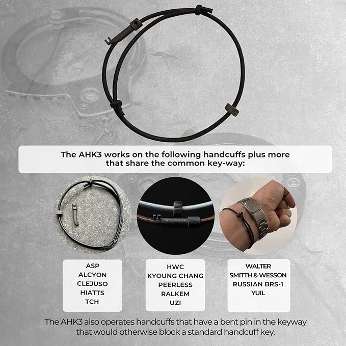 Bracelet Car Window Breaker Wrist Strap Escape Tool Tungsten Carbide Bead and Handcuff Key (AHK3) Car Emergency Self Rescue Tool Vehicle Rapid Escape Emergency Tempered Safety Glass Breaker