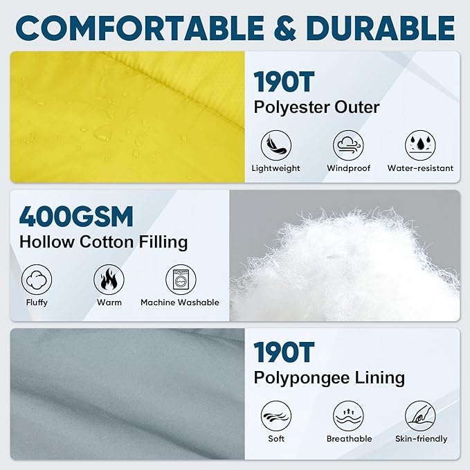 PTEROMY Sleeping Bags for Adults, Lightweight and Machine Washable, Water Resistant Backpacking Camping Sleeping Bag for Warm Cold Weather, Camping Essentials for Hiking Travel