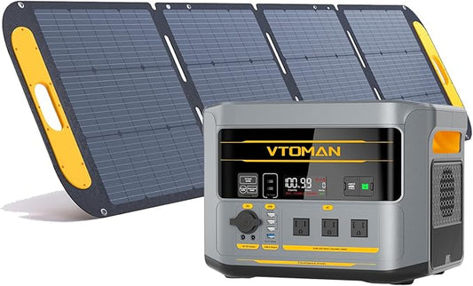 VTOMAN FlashSpeed 2400 Portable Power Station With 200WPro solar panel, 1408Wh LiFePO4 (LFP) Battery, Full Charge in 58 Min,2400W(Peak 3200W) Solar Generator for Home Backup Power, Camping & RVs