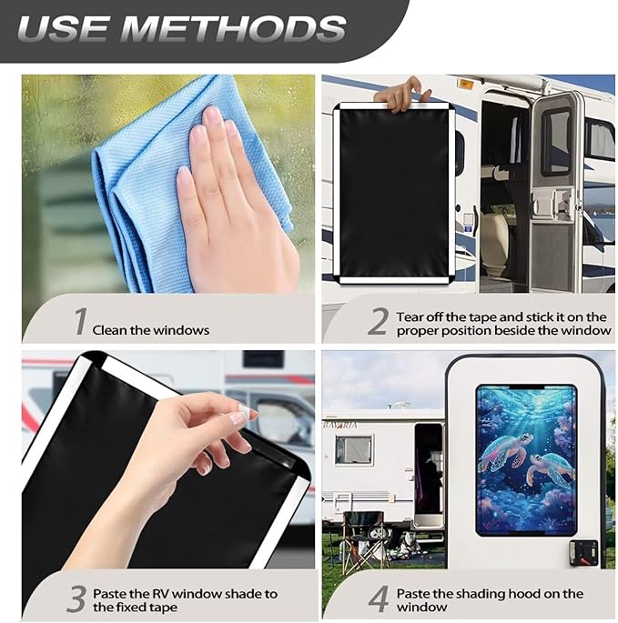 Sea Turtle RV Door Window Shade Cover, RV Door Window UV Protective Cover, Foldable Travel Trailer Motorhome Rv Screen Door Protector