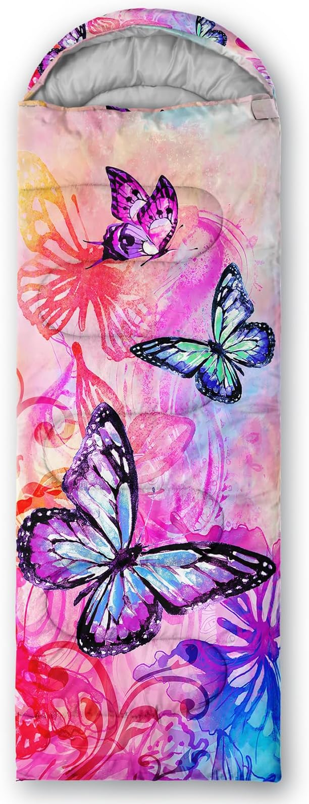 QOOMO Axolotl Cute Camping Sleeping Bags,3 Season Warm & Cool Weather,Lightweight,Waterproof Sleeping Bags for Adults & Kids,Traveling,and Outdoors