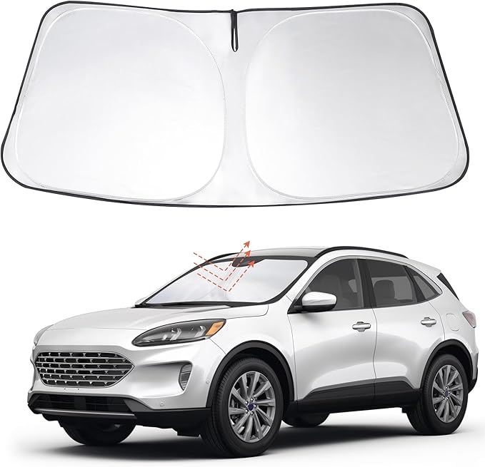 Windshield Sun Shade Custom Fit 2020 2021 2022 2023 2024 2025 2026 Ford Escape Accessories Foldable Sunshade Sun Blocker Front Window Shades Covers Keep Car Cooler