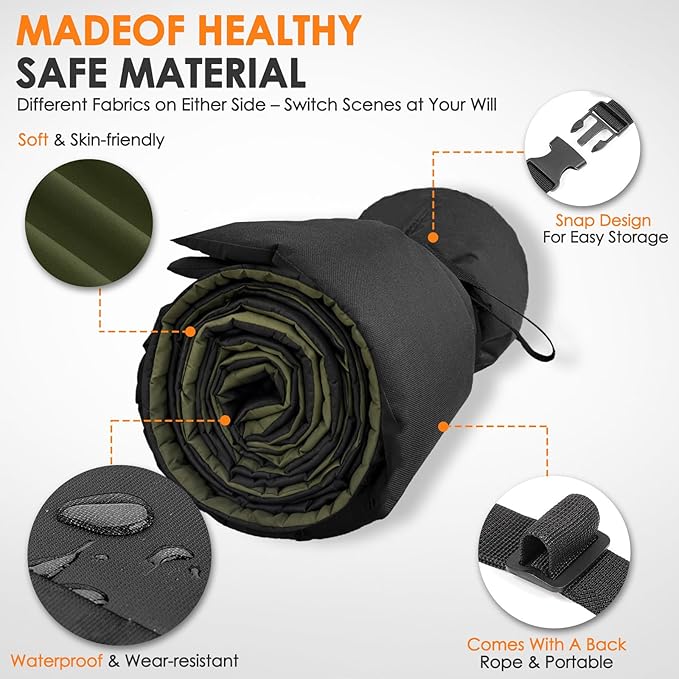 COLMERD Portable Camping Cot Mattress 80 x 36 Inches Sleeping Mat with Waterproof Anti-Slip Bottom Floor Mattress Easy to Carry for Guest Tent Lawn Yard Camping Cot Easy to Store