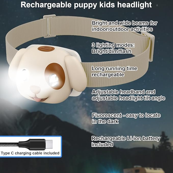 Kids Camping Essentials – LED Kids Lantern and Rechargeable Kids Headlamp Set | Multiple Purposes Kids Nightlight/Flashlight Toys –Holiday, Halloween N Birthday Gifts for Toddlers