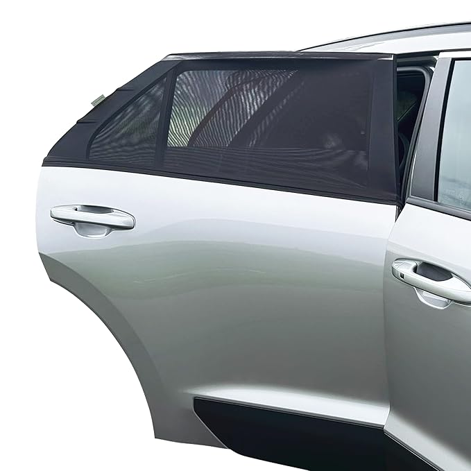 Dreambaby Fit-Over Baby Car Window Sun Shade – Stretchable Sunshade & Mesh Screen for Side Windows - UV Protection- Camping Essentials