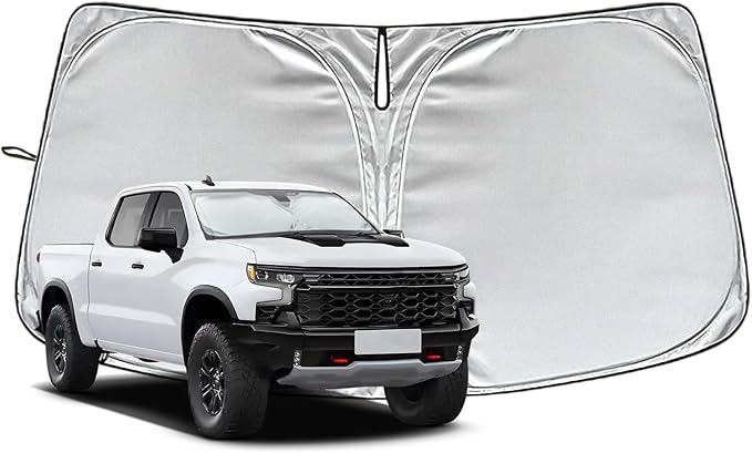 Side Window Sunshades for Chevrolet Silverado 1500 2014-2025, Customized for Chevy Silverado 1500 Car Front Window Sun Shades, Automatic Car Sun Shield Accessories, Blocks UV Rays