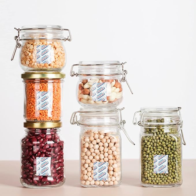 110 Packs 200CC Food Grade Oxygen Absorbers (10 Packs in Individual Vacuum Bag, 11x Packs of 10), Oxygen Absorbers for Food Storage, with Oxygen Indicator, for Mylar Bags, Mason Jars, Canning