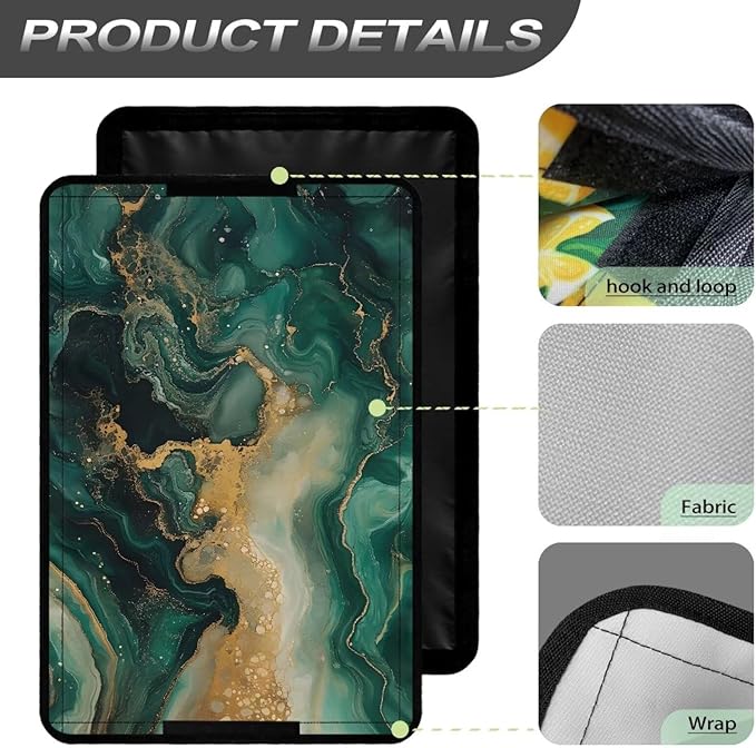Green Marble Rv Door Window Shade Cover, Rv Blackout Curtains with Uv Protection, Cover Camper Door Window Shade