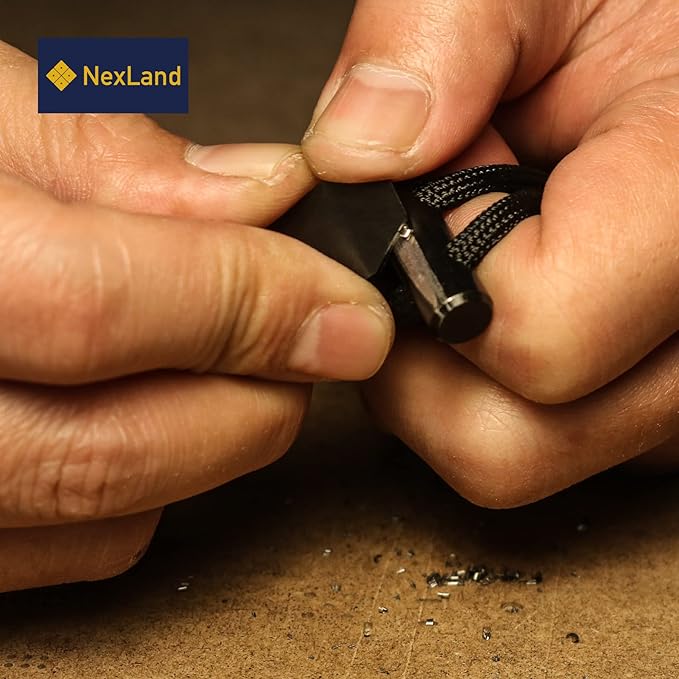 NexLand FNP-FS1 Fire Starter Necklace Ceramic Striker Ferro Rod Toggle Paracord