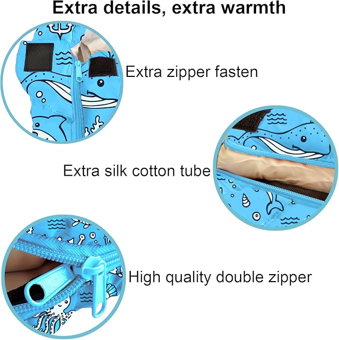 KidzAdventure Mummy Style 32 – 59F Kids Sleeping Bag with Pillow Sleeve, 4 Season, Lightweight and Backpacking Style, Ideal for Camping, Sleepover, Boys, Girls, and Youth