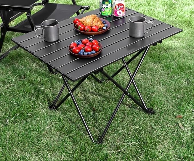 Folding Camping Table – Ultralight Aluminum Portable Table for Camping, Hiking, Backpacking, Picnic, Beach, BBQ – Compact Lightweight Collapsible Travel Side Table for Outdoor, RV, (2)
