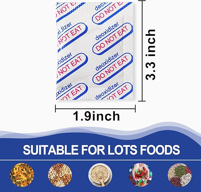 auhanth 20 Packs 2000CC Oxygen Absorber, Food Grade Oxygen Absorbers for Long Term Food Storage in Vacuum Bag, Applicable to Mason Jars, Vacuum Storage Bags