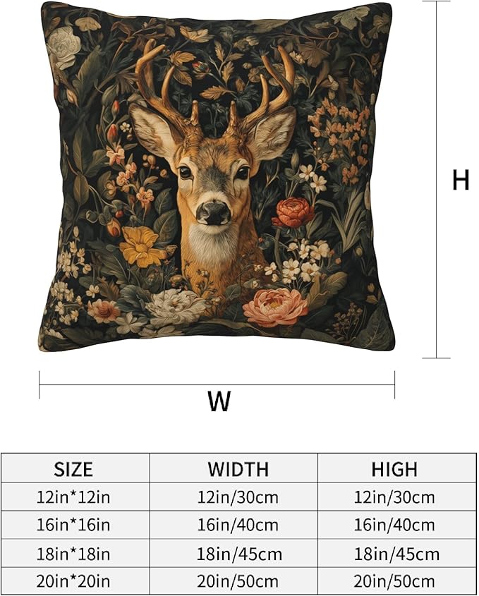 Vintage Animals Throw Pillow Covers 18 X 18 Inch Set of 4 Decorative Cushion Cover Home Decor for Sofa Chair Couch Bedroom Living Room