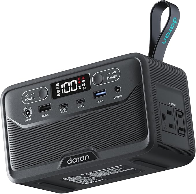 2026 Portable Power Station 28000mAh LiFePO4 Battery, Solar Power Bank with AC Outlet 100W/110V, USB-C PD Two-Way Fast Charging Small Generator for Laptop, Camping, Home, Office, TSA Approved