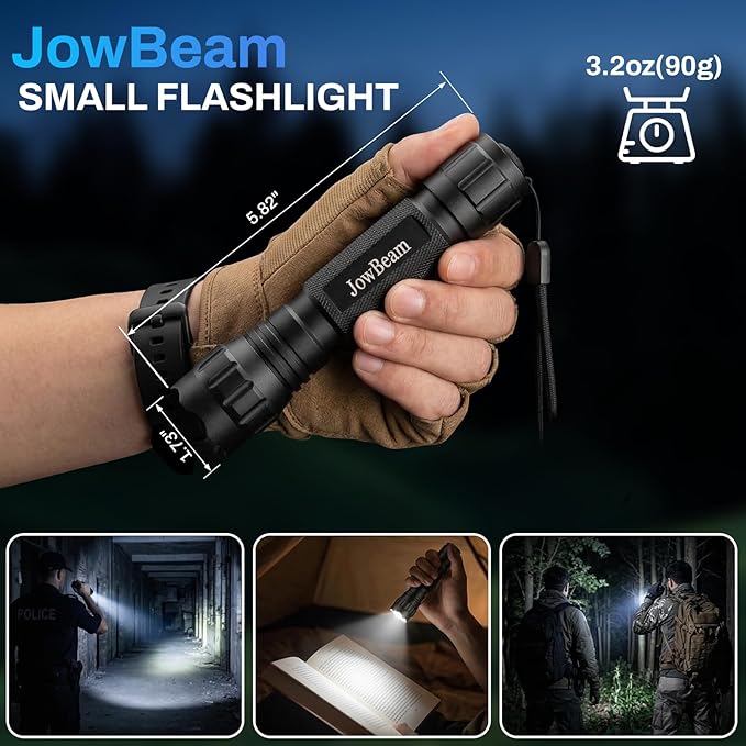 1200 Lumen Tactical Flashlight for Police & Camping, High-Intensity LED Flashlights with Belt Holster, Single Mode Flashlight for Men, Outdoor, Survival Gear