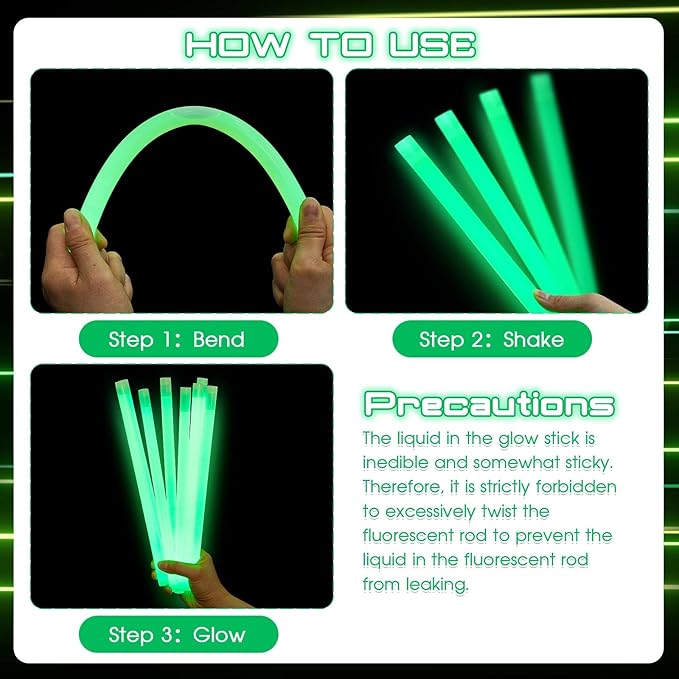 Lewtemi 10 Pcs Large Glow Sticks Big Giant Jumbo Halloween Christmas Emergency Light Stick for Camping Accessories, Survival Kit