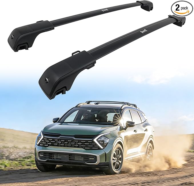 330LBS Cross Bars Roof Rack Fit for 2023-2026 Kia Sportage X-Pro X-line Aluminum Lockable Crossbars Cargo Bar Luggage Carrier Rooftop Accessories, for Storage Bag Kayak Snowboard Canoe Bike