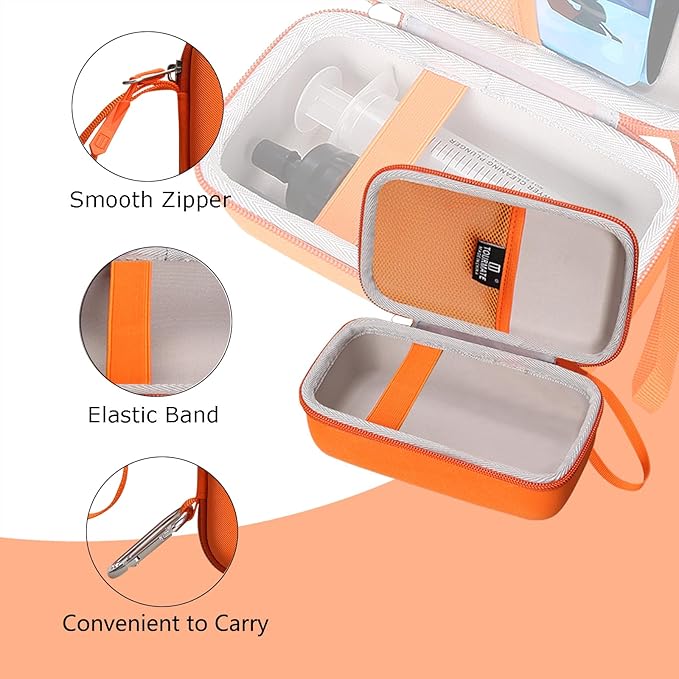 Tourmate Water Filter for Sawyer Products Mini Water Filtration System, Protective Carrying for Drinking Straw, Squeeze Pouch and Other Accessories (Orange)