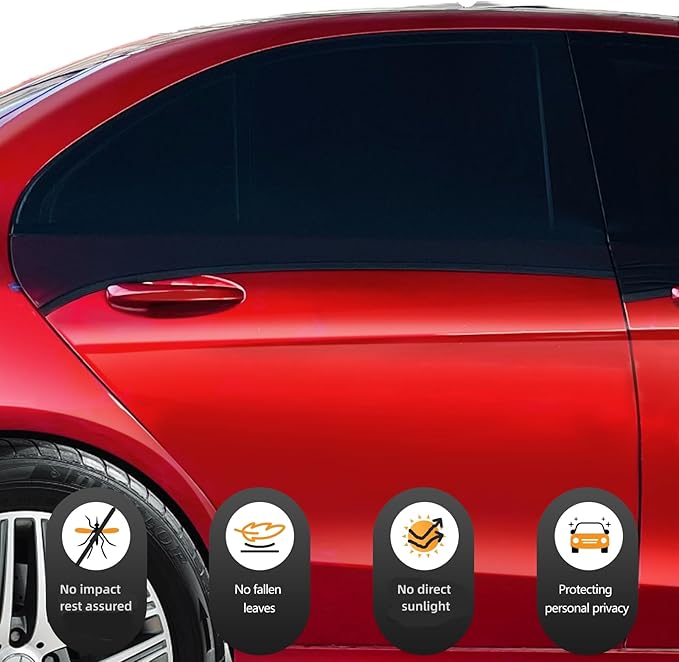 2Pack car Side Window sunshades,Premium Rear Privacy Screens for Sedans,Double Layer Breathable Elastic Spandex mesh,Bug Insect Protection,Outdoor Camping Travel Essential(Max43.5 * 30.5")