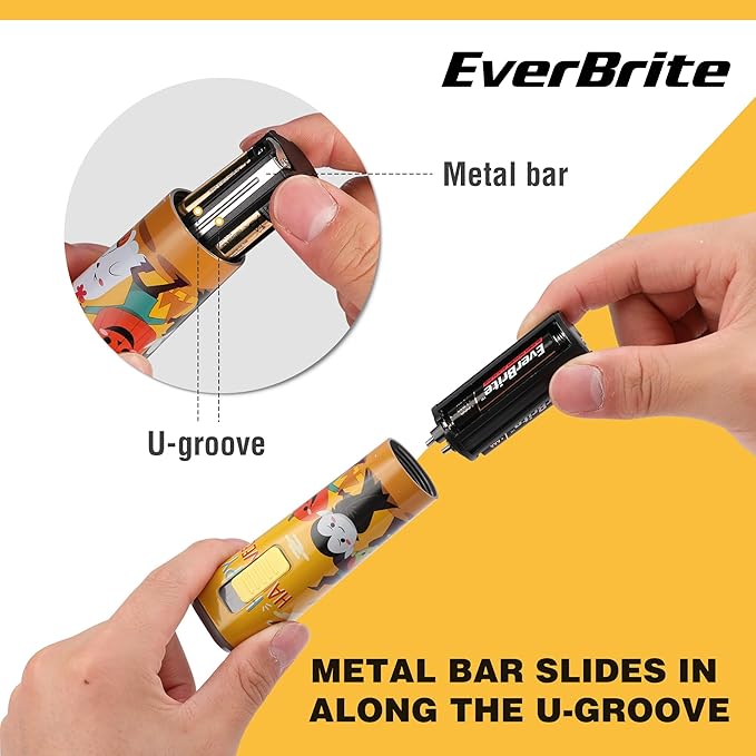 EverBrite Halloween Flashlights Halloween Gifts, Small LED Flash Light Handheld Torch with Lanyard 3AAA Battery Included, 1 Pack-Orange, E012066AE