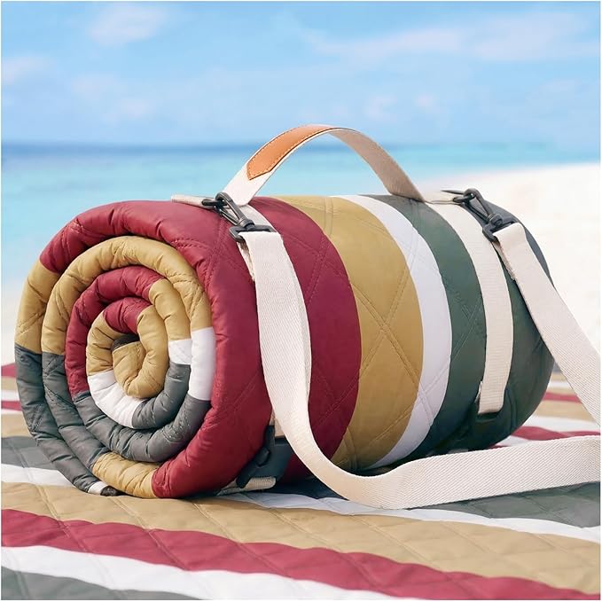 Waterproof Beach Blanket Picnic Outdoor Camping Mat Oversized Extra Large Foldable Sandproof Sand Free Resistant Big XL Giant Towel Hawaii Honeymoon Essentials Women Summer Must Have Vacation Gift