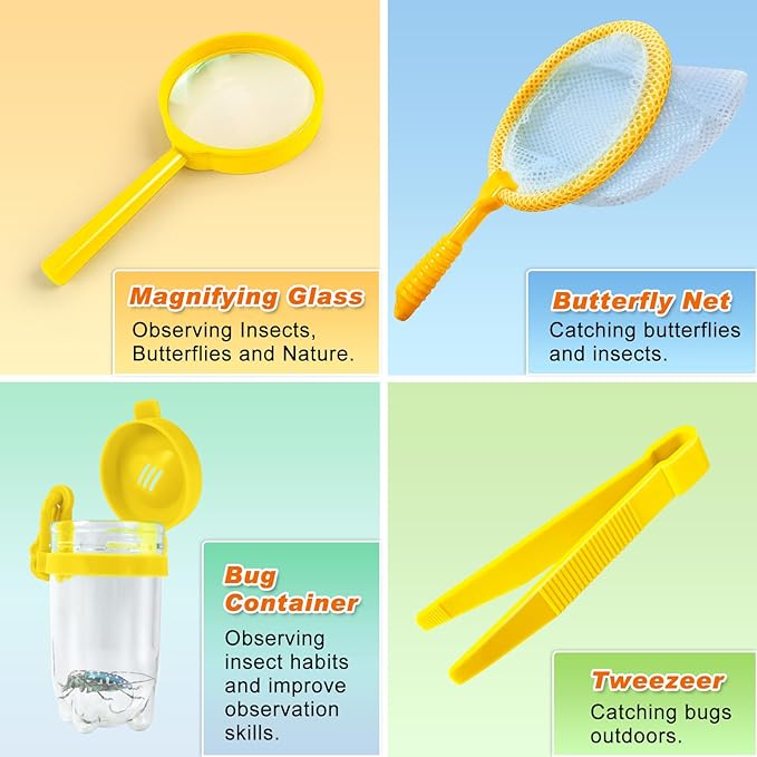 YOPINSAND Kids Explorer Kit & Bug Catcher Kit, Kids Camping Gear for Kids, Outdoor Exploration Set with Vest & Hat, Ideal Outdoor Camping Adventure Toys for Ages 3 4 5 6 7 8 Boys Girls