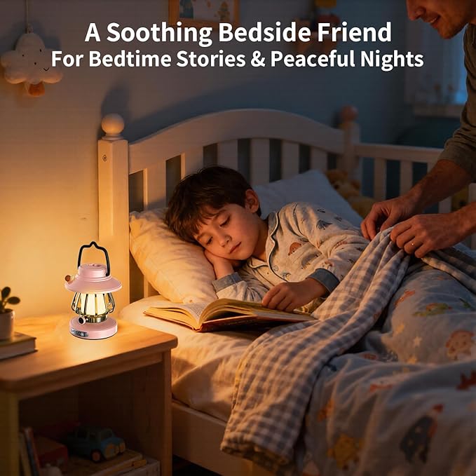 Kids Lantern with 3 Color Dimmable & USB-C Charging, Girls Night Light for Bedroom, Indoor Outdoor Adventures & Emergency Use Toddler Flashlight Camping Essentials for Kids (Pink)