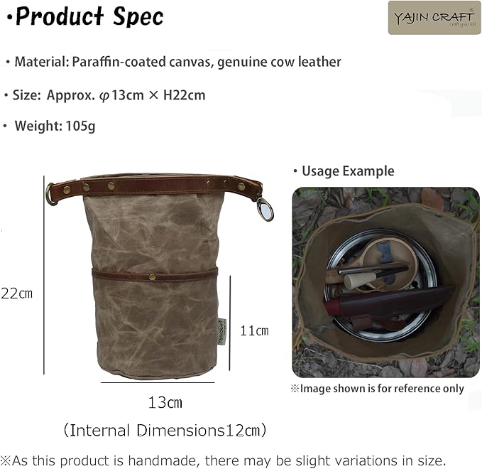 Camping Cookware Storage Bag, Canvas Camp Kitchen Organizer for Cooking Utensils, Pots, Pans & Mess Kit – Heavy-Duty Water-Resistant Outdoor Storage Case S