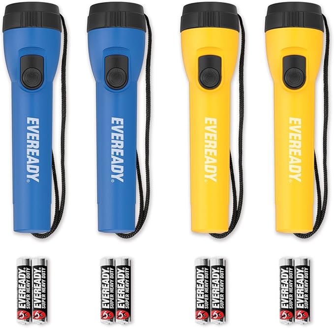 Eveready LED Flashlight Bright Reliable Flashlights for General Purpose, Great for Camping, Car, Emergency Storm Power Outage Handheld Flashlight (Batteries Included)