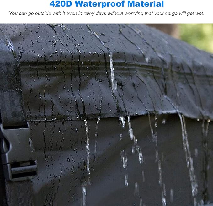 600D Waterproof Cargo Carrier Universal Luggage Bag Storage Cube Bag for Travel Camping, Black