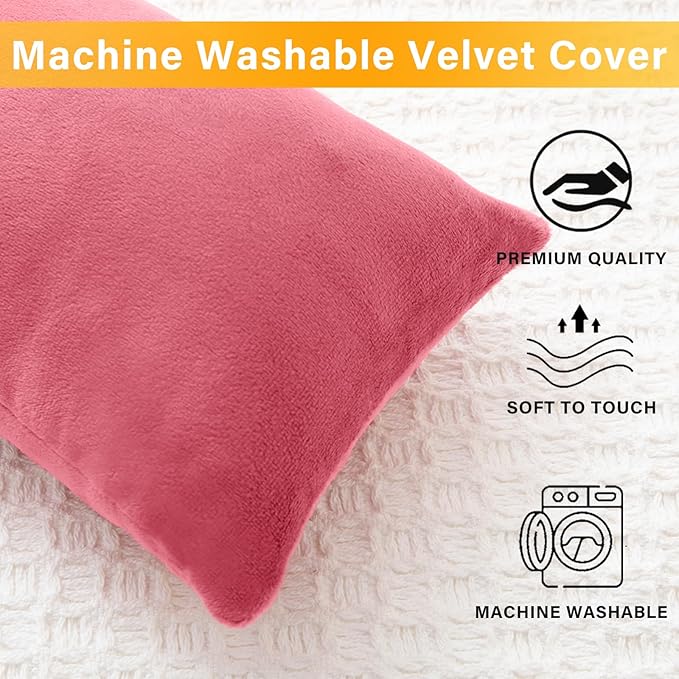 1 MIDDLE ONE 2 Pack Small Pillow, Memory Foam Mini Pillow 11 X 7 Inches for Travel, Sleeping, Nap and Neck, Knee, Lumbar Support, Tiny Cushion for Pet, Dogs (Red)
