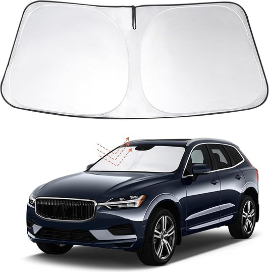 Windshield Sun Shade Custom Fit 2018-2023 2024 2025 2026 Volvo XC60 Accessories Foldable Sunshade Sun Blocker Front Window Shades Covers Keep Car Cooler
