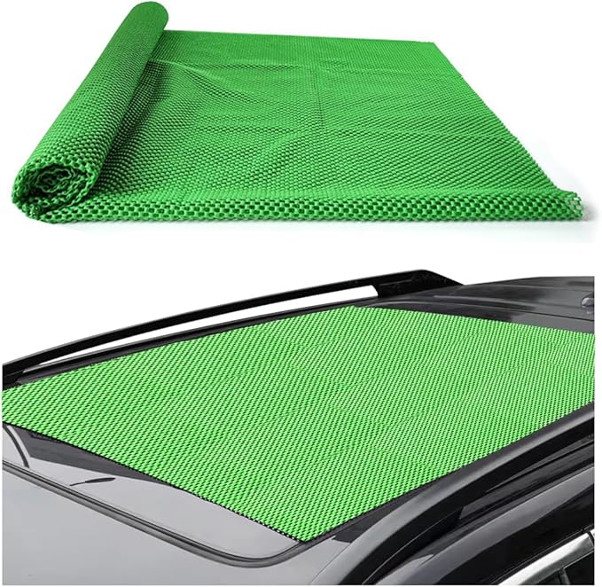 Car Roof Rack Pads, 47" X 40" Vehicle Rooftop Cargo Bag Protective Mat, Non-Slip Automotive Roof Cushioned Protection Layer Accessories, Universal for SUV, Sedan, Truck (Green)