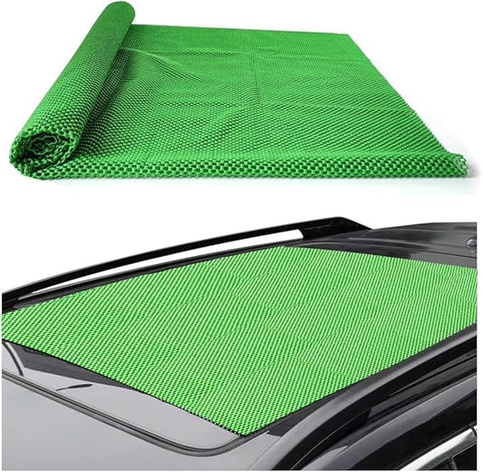 Car Roof Rack Pads, 47" X 40" Vehicle Rooftop Cargo Bag Protective Mat, Non-Slip Automotive Roof Cushioned Protection Layer Accessories, Universal for SUV, Sedan, Truck (Green)