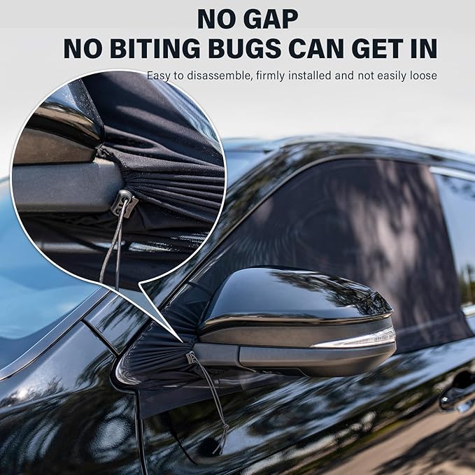 Sedans and Compact SUV Car Front Window Screens for Camping Front Windows Shade Driver Side Window Privacy Covers Zipper Added Increased Ventilation