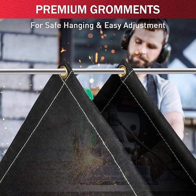 Silicone Coated Welding Blanket 4x6 ft - Heavy Duty Heat Resistant Fabric, 1022 °F Fire Resistant Blankets, High Temp Insulation Blanket for Industrial, Smoker, Camping, Grill
