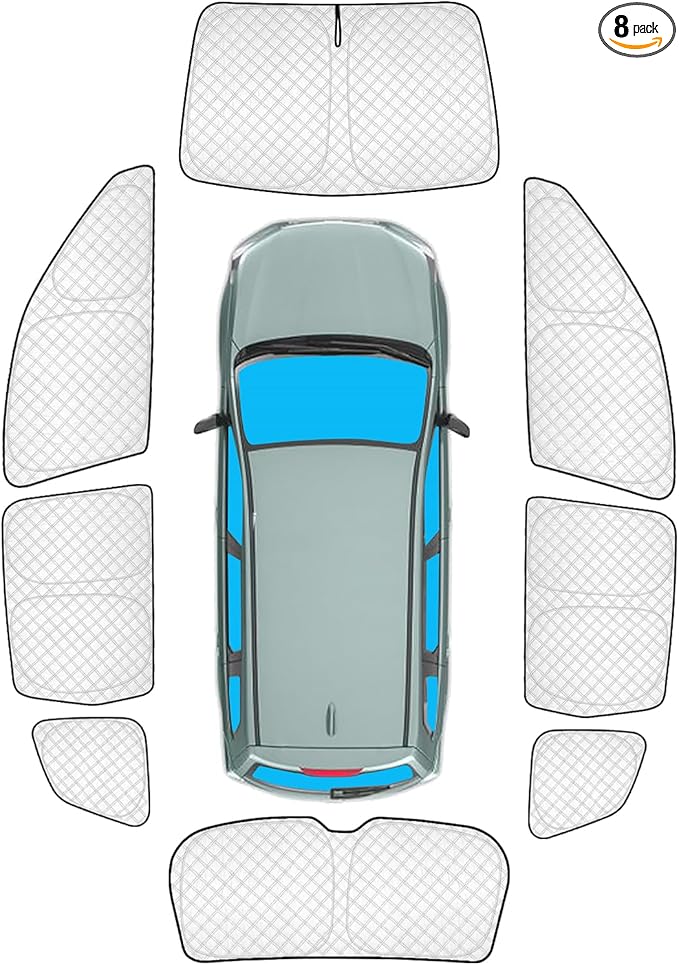 KMF Thicken Sun Shades for Subaru Forester 2019-2024 Accessories, Full Car Window Covers Sunshade for Windshield Side Rear, UV Block Visor Protecting Privacy Blackout for Car Camping 8pcs
