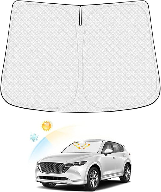 Canvcle Windshield Sun Shade for Mazda CX-5 2017-2025 2026 CX5 Accessories Thicken 6-Layer Front Window Sunshade Cover Sun Visor Protector Foldable Block UV Rays Keep Vehicle Cool