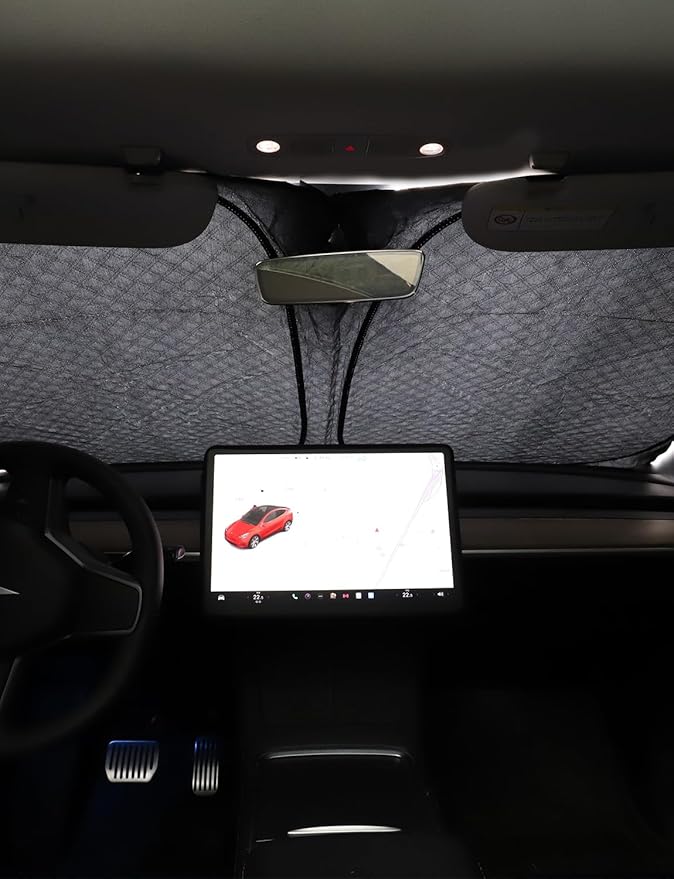 8PCS Upgraded for Tesla Model Y Window Shade Covers Thicker 5-Layer Material Sun Darker Windshield Sunshade Side Window Privacy Shade for Tesla Model Y Accessories 2024 2023 2022 2021 2020
