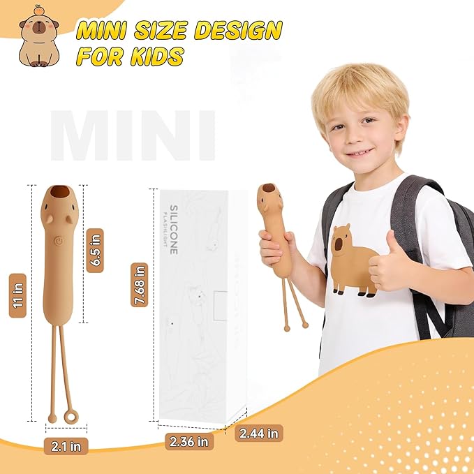 Capibala Kid‘s Flashlight Rechargeable, LED Kid Flashlight for Boys and Girls, Suitable for Camping and Outdoor Exploration Students, Fun and Lightweight Flashlight, Birthday Gift
