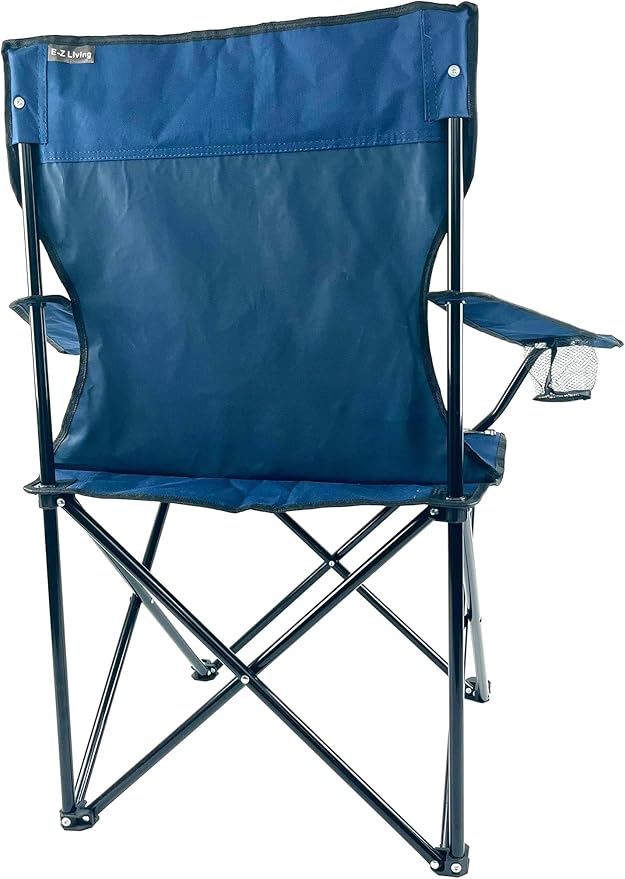 Folding Portable Outdoor Camping Chair[Large] (Navy Blue)