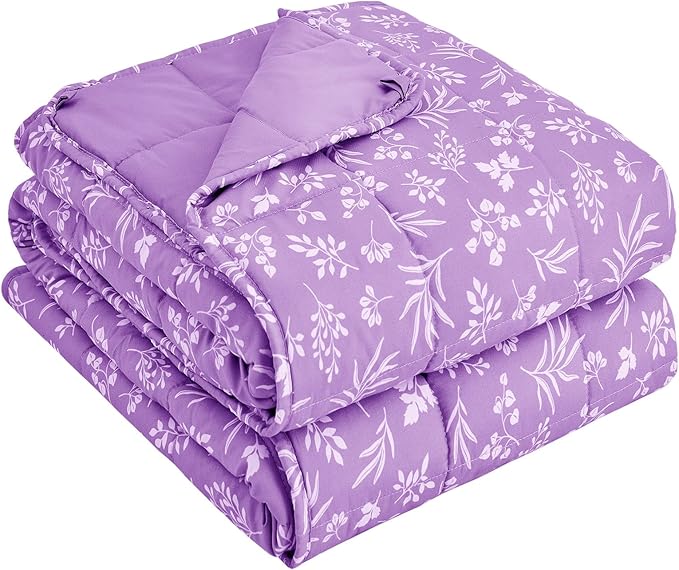 yescool Weighted Blanket for Adults (15 lbs, 60" x 80", Mauve) Cooling Heavy Blanket for Sleeping Perfect for 140-160 lbs, Queen Size Breathable Blanket with Premium Glass Bead, Machine Washable