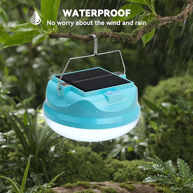 50W Solar Camping Light, Featuring a Type-C Charging Port, 4000mAh Battery, IPX4 Water Resistance, Portable Flashlight, Tent Light, Emergency Light for Power outages, and Outdoor Hanging Light.