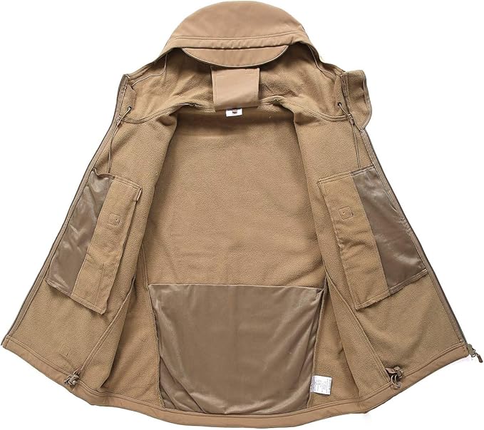 ReFire Gear Men's Army Special Ops Military Tactical Jacket Softshell Fleece Hooded Outdoor Coat