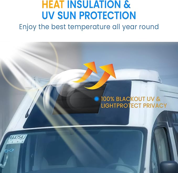 funomo Magnetic RV Window Shade, 16 ¼" (L) x 16 ¼" (W), Foldable Magnet RV Blackout Ventilation Cover, UV Rays Protection Camper Trailer Fan Vent Cover, Waterproof Thickened Oxford Fabric (Black)