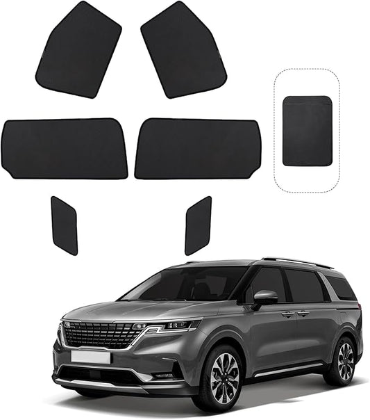Front Side Half Window Shade Foldable Custom Fit for Kia Carnival 2021-2026 Car Window Shades for Side Window Sun Shade UV Protection Heat Insulation for Camping Sleeping 6PCS