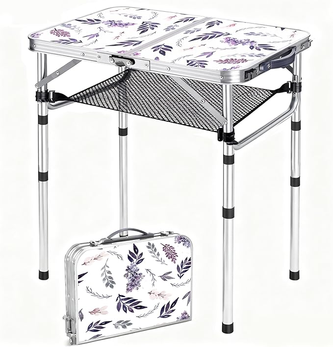 Yriuat Folding TV Trays Foldable Dinner Tray Table Adjustable Height Food Snack Eating Couch Side Table Study Aluminum Portable Sofa Tray End Table for Outdoor Indoor Camp Pinic Bed Couch Living Room