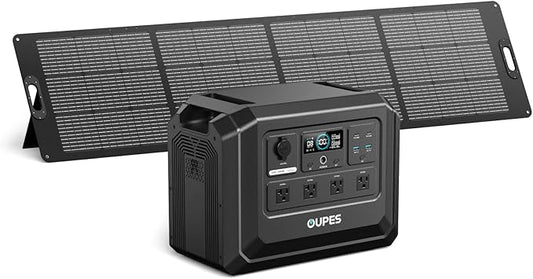 OUPES 2000W Solar Generator Kit Mega 1 Lite with 240W Solar Panel, 1024Wh LiFePO4 Power Station, 46 Min Wall Fast Charge, 140W PD, High-Efficiency Solar Power System for RV, Van Life, Overlanding
